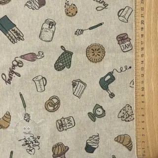 Dekostoff Linenlook premium Bake Off Doodle