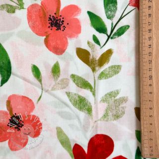 Viskosestoff RADIANCE Flowers Conie red digital print