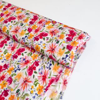 Viskosestoff DOBBY Flowers digital print