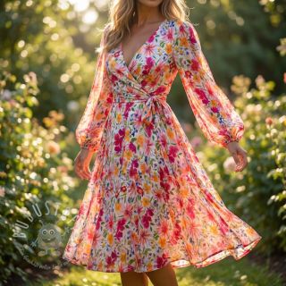 Viskosestoff DOBBY Flowers digital print