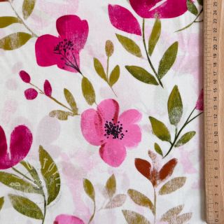 Viskosestoff RADIANCE Flowers Conie pink digital print