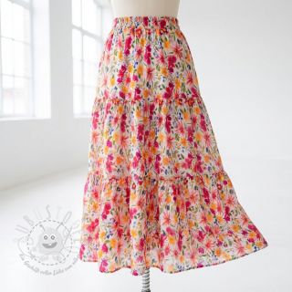 Viskosestoff DOBBY Flowers digital print