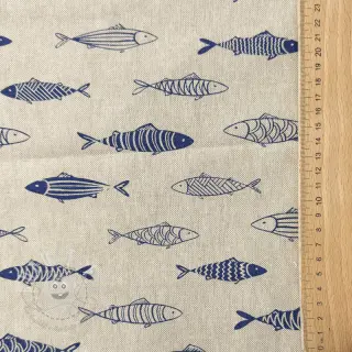Dekostoff Linenlook premium Fish Swimming School