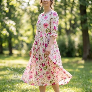 Viskosestoff RADIANCE Flowers Conie pink digital print