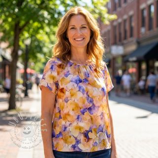 Viskosestoff RADIANCE Flower design D digital print