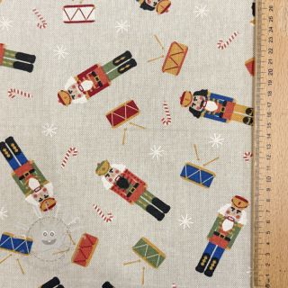 Dekostoff Linenlook premium Nutcracker Candy Drum