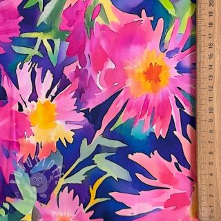 Viskosestoff SATIN Flowers Danna digital print