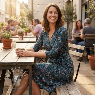 Viskosestoff ECOVERO Flowers Galia green