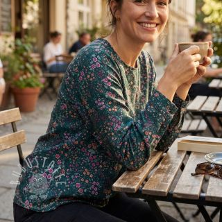 Viskosestoff ECOVERO Flowers Galia green