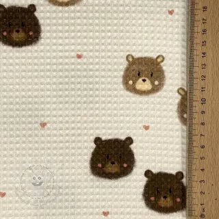 Waffelstoff Bears digital print
