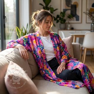 Viskosestoff SATIN Flowers Danna digital print