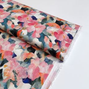 Viskosestoff SATIN Flowers Tora digital print