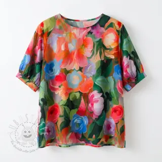 Viskosestoff RADIANCE Flower design B digital print