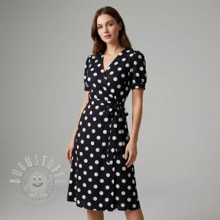 Viskosestoff RADIANCE Polka BIG dot black