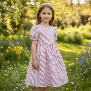 Double gauze/musselin YARN DYED Summer stripe rose