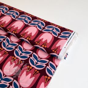 Viskosestoff ECOVERO Flowers Celia burgundy