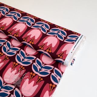 Viskosestoff ECOVERO Flowers Celia burgundy