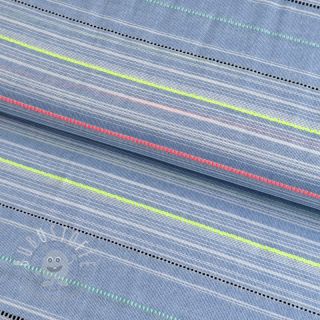 Baumwollstoff YARN DYED NEON Stripe summer