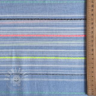 Baumwollstoff YARN DYED NEON Stripe summer