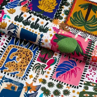 Baumwollstoff SATIN Summer patchwork digital print