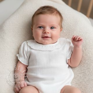 Double gauze/musselin BORDER Helene white