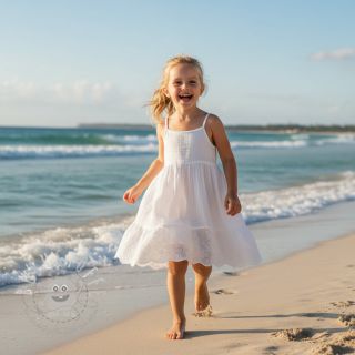 Double gauze/musselin BORDER Helene white