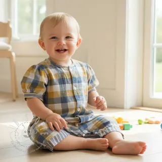 Double gauze/musselin DOUBLE SIDED Summer Check
