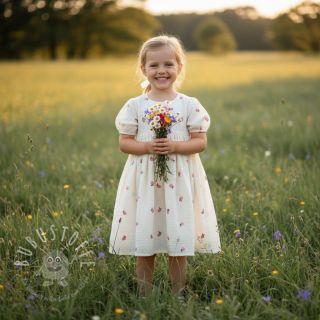 Double gauze/musselin EMBROIDERY Fruit peach SIMPLY NATURAL