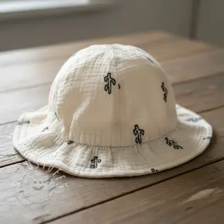 Double gauze/musselin EMBROIDERY Cactus SIMPLY NATURAL