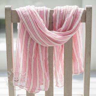 Double gauze/musselin YARN DYED Stripe in stripe pink