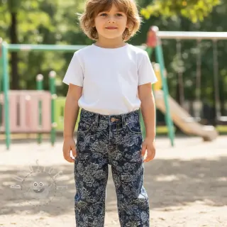 JEANS DENIM JACQUARD Flowie