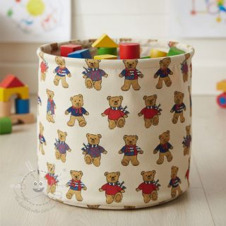 Dekostoff Linenlook Teddy Bear Cosy digital print