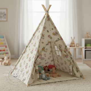 Dekostoff Linenlook Tomte Easter Egg digital print