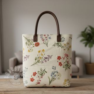 Dekostoff Linenlook Delicate Floral Field digital print