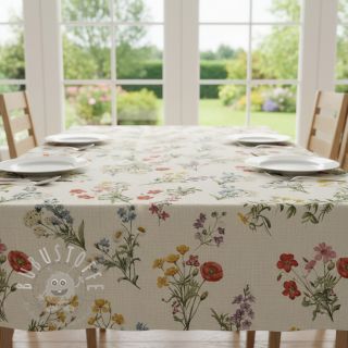 Dekostoff Linenlook Delicate Floral Field digital print