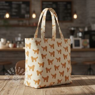 Dekostoff Linenlook Labradoodle Dog Love digital print