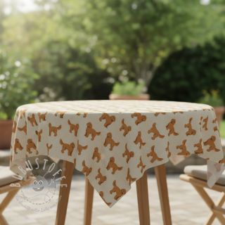 Dekostoff Linenlook Labradoodle Dog Love digital print