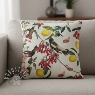 Dekostoff Linenlook Lemon Tropic Artisan digital print