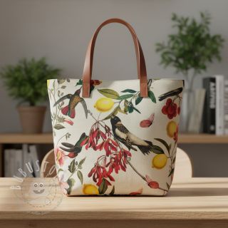 Dekostoff Linenlook Lemon Tropic Artisan digital print