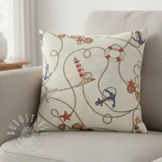 Dekostoff Linenlook Maritime Rope Mix digital print