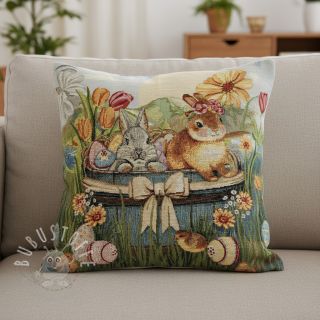 Dekostoff GOBELIN PREMIUM Floral Easter Bunny PANEL