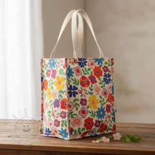 Dekostoff Linenlook Flower Fiesta Field digital print