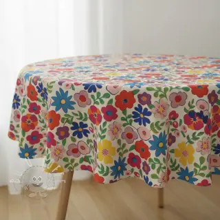 Dekostoff Linenlook Flower Fiesta Field digital print