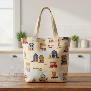 Dekostoff Village Harbour Life digital print