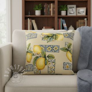 Dekostoff GOBELIN premium Citrus Lemon Azulejos