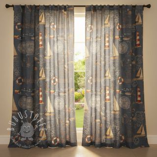 Dekostoff GOBELIN premium Coast Lighthouse Sea