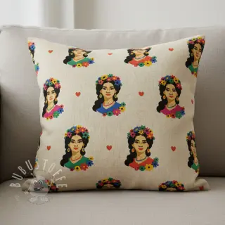 Dekostoff Linenlook premium Viva Flower Girl