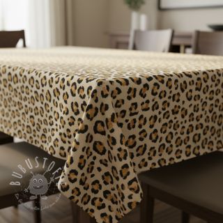 Dekostoff Linenlook premium Leopard Animal Print