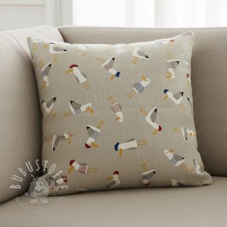 Dekostoff Linenlook premium Seagull dress up