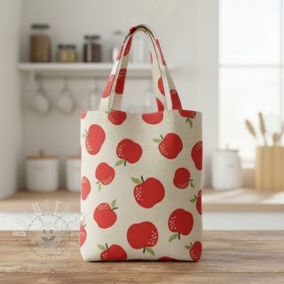 Dekostoff Linenlook premium Apple Happy Joy